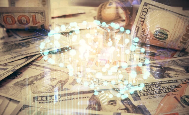 Money on the table - 100 US dollar notes and wealthy mind